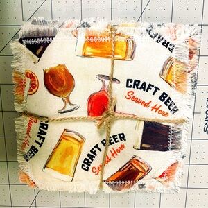 Craft Beer Coasters-Handmade - Fabric Pattern Requests Welcome